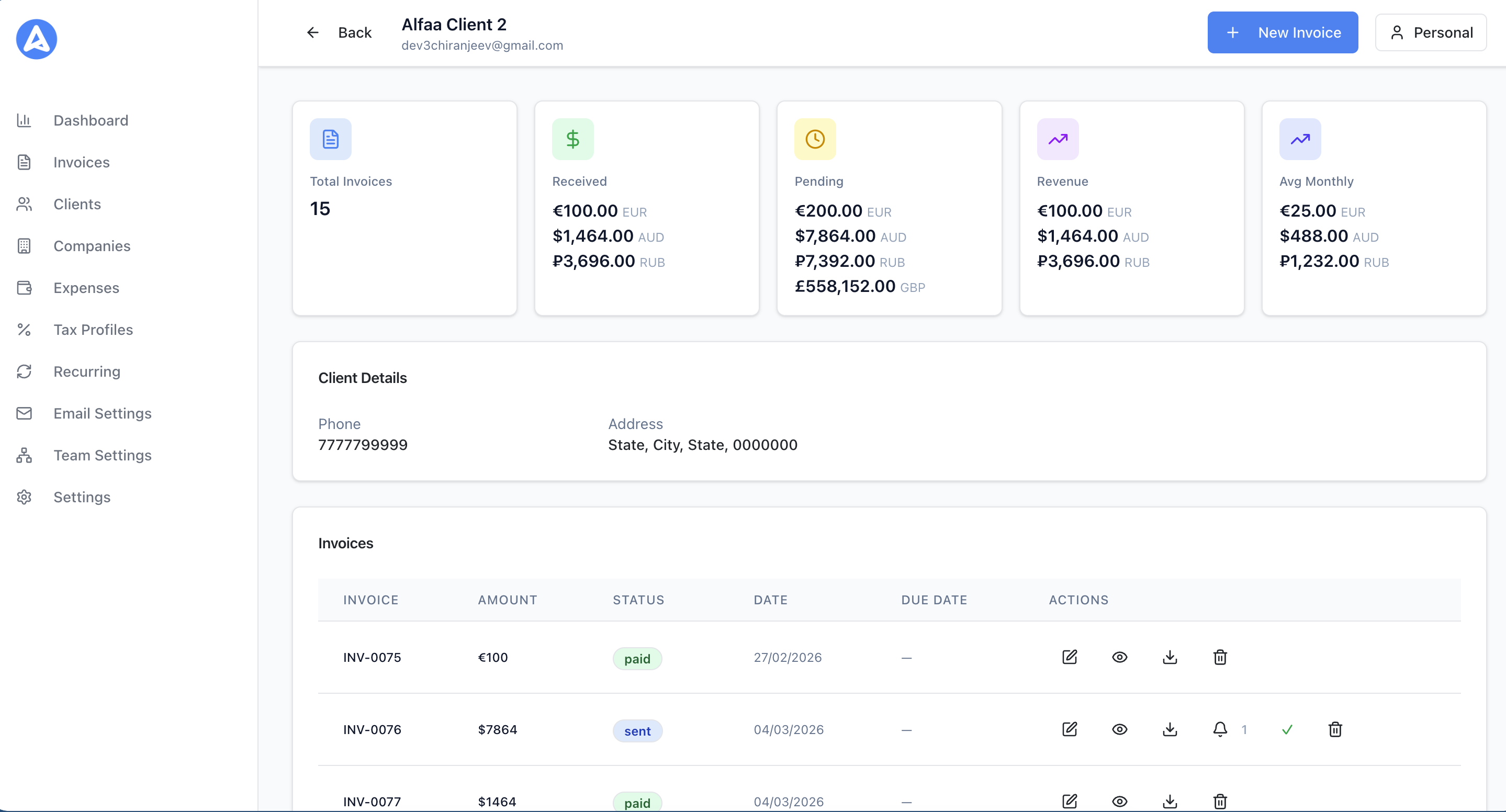 Client Analytics Dashboard